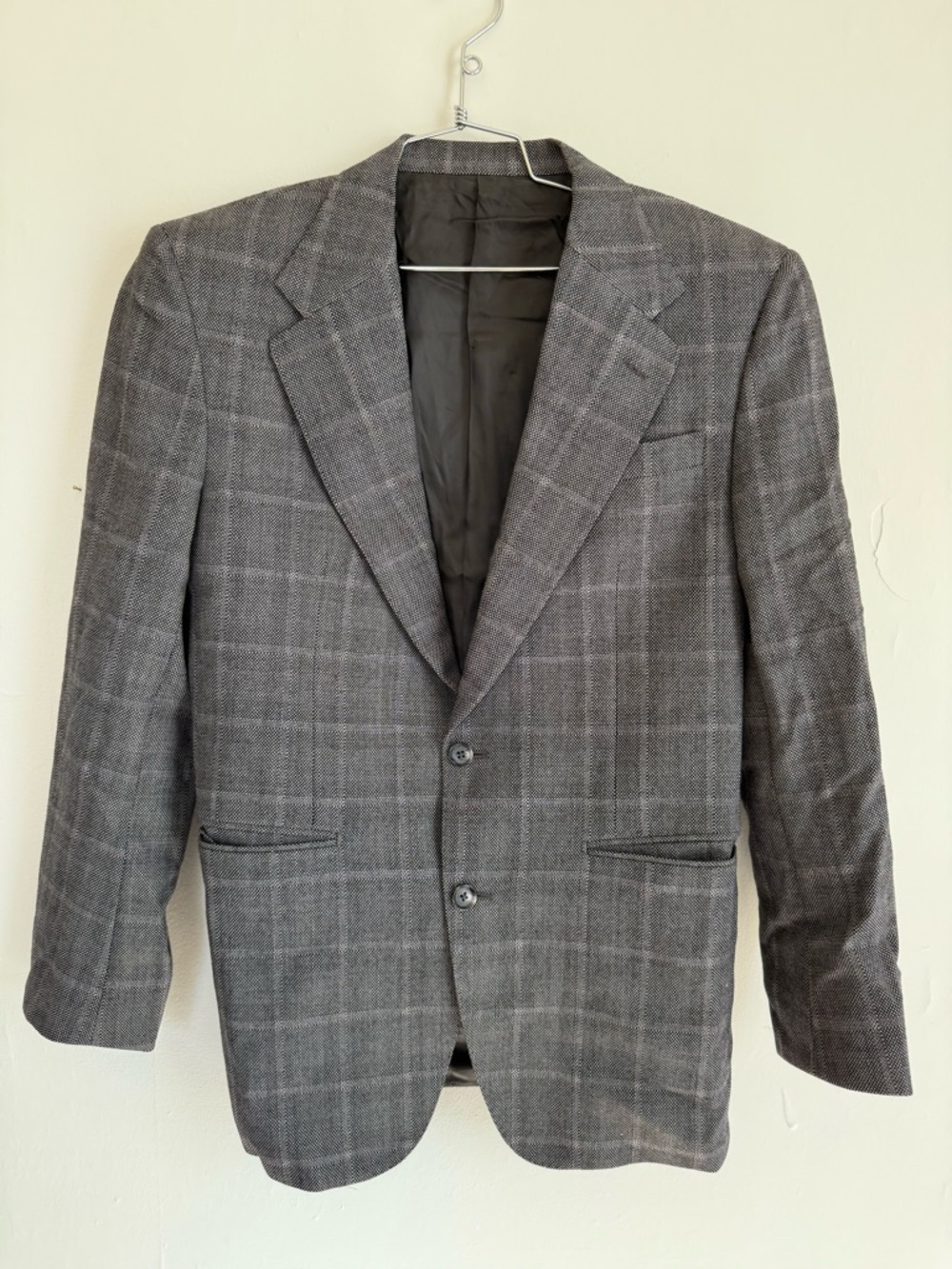 Valentino Gray Plaid Wool Blazer